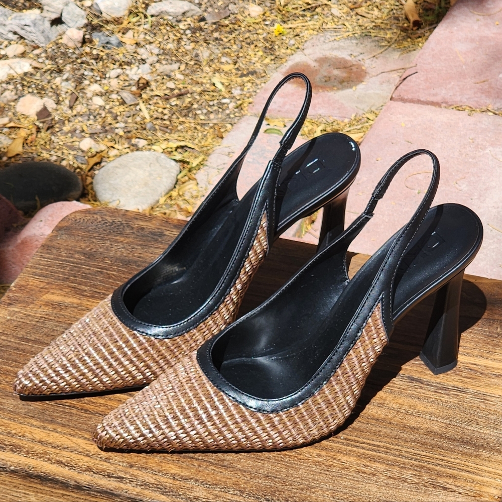 DKNY Women's Cierra Brown Pointed Toe Slingback Pumps Size 9.5